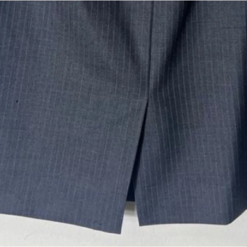 J. Crew Pinstripe Charcoal Lightweight Summer Wool Midi Column Work & Play Skirt